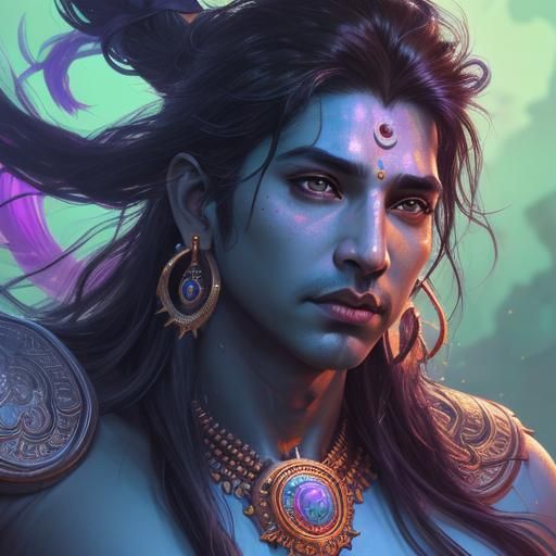 Hyperrealistic Shiva Splash Art Concept