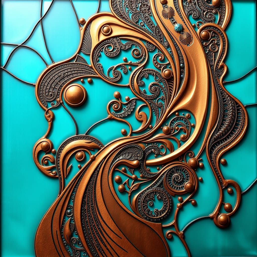 Stunning Hyper-Realistic Stained Glass Masterpiece in Metall...