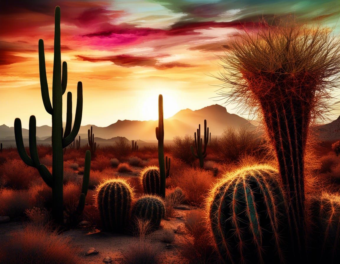 Arizona Desert Sunset Fine Art Painting