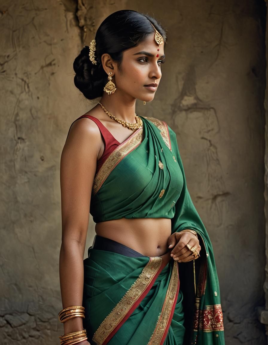 Fair Indian Woman Portrait in Professional Style