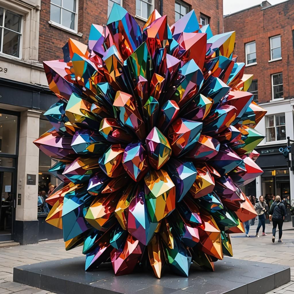 'Opalescent Emblem of Diversity' – modern sculpture using op...