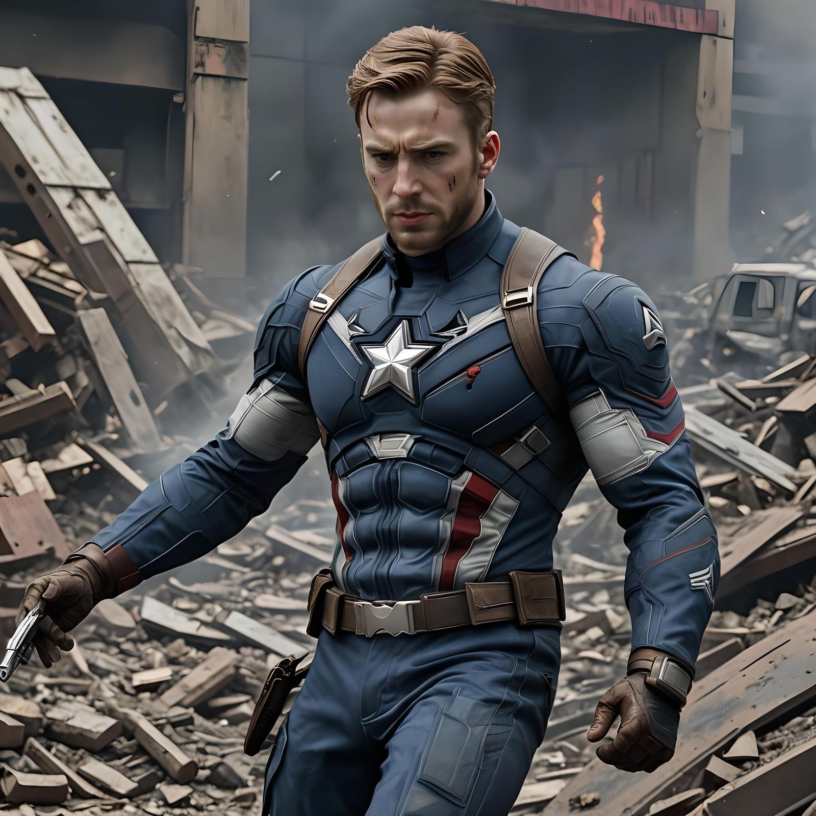 Captain America as Chris Evans in Winter Soldier Suit