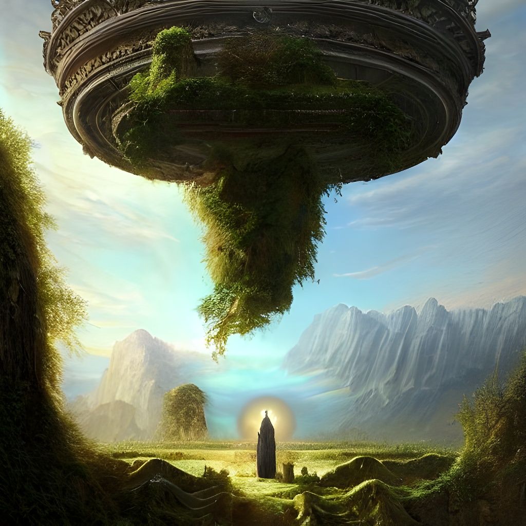 Ornate Holy Ring with Carvings in Digital Painting