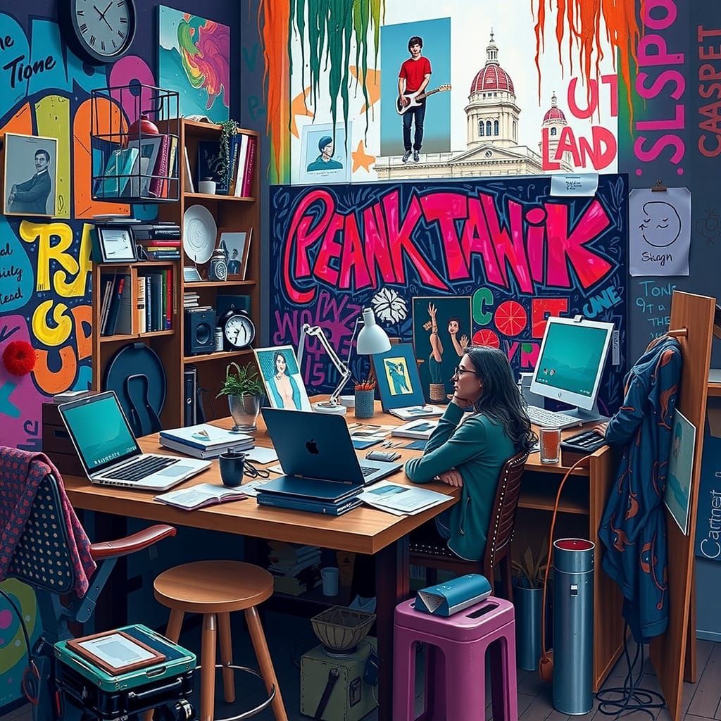 Modern Minimalist Studio with Moody Lighting