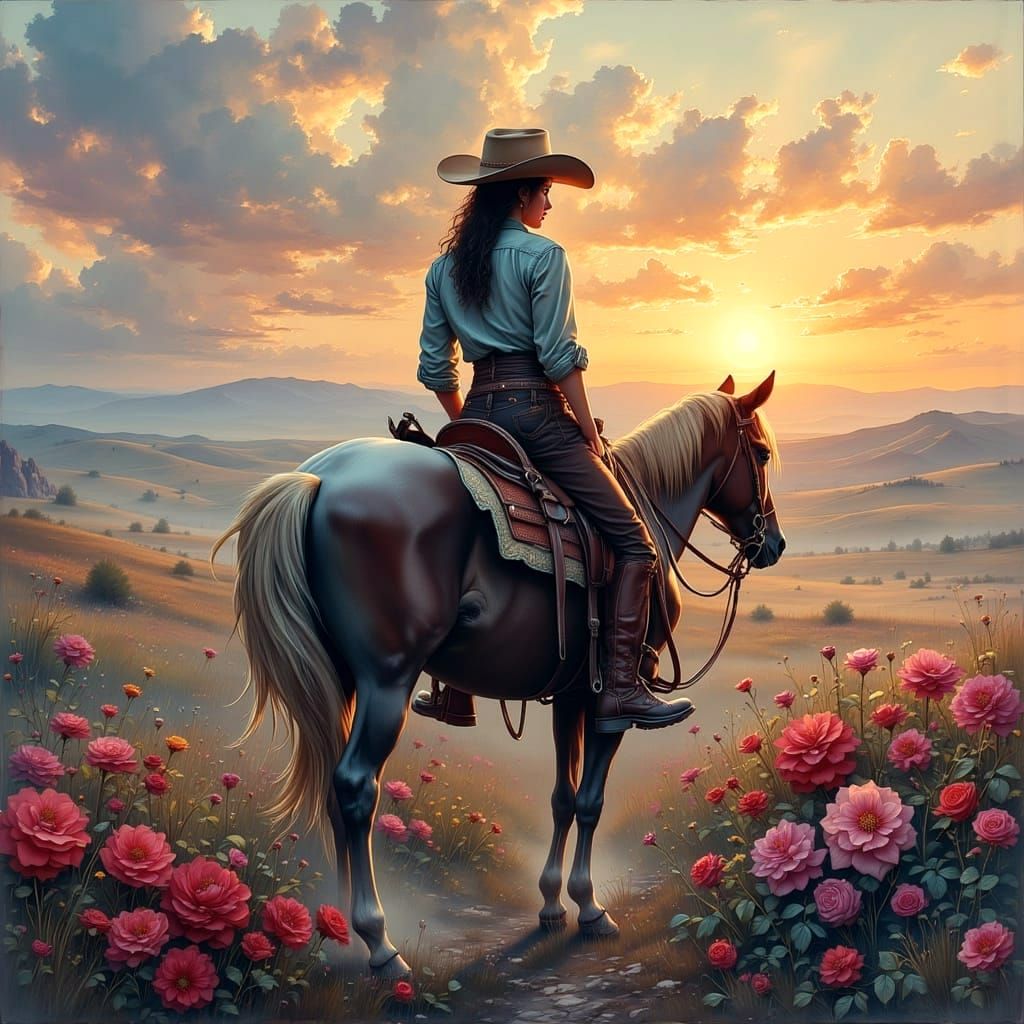 Roses in the Sunset Glow of the Wild West