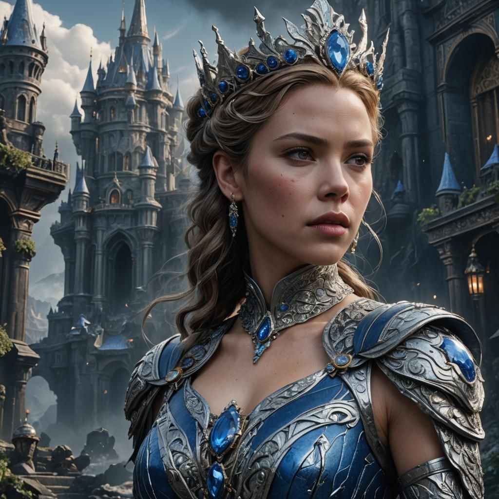 Blue and Silver Queen Fantasy Concept Art