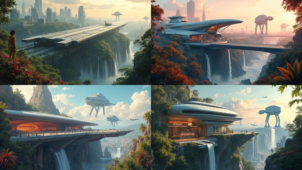 Cyberpunk City Bunker with Exotic Garden