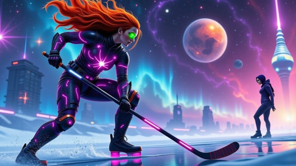 Starfire vs. Nia Nal: Cyberpunk Field Hockey