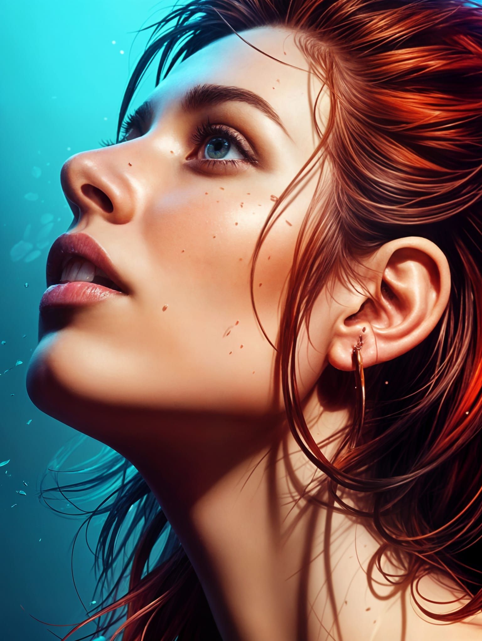 Dramatic Face in Colorful Splash Art Style