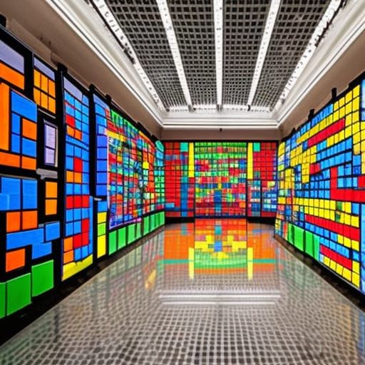 Museum Built of Tetris Blocks: Professional Photo