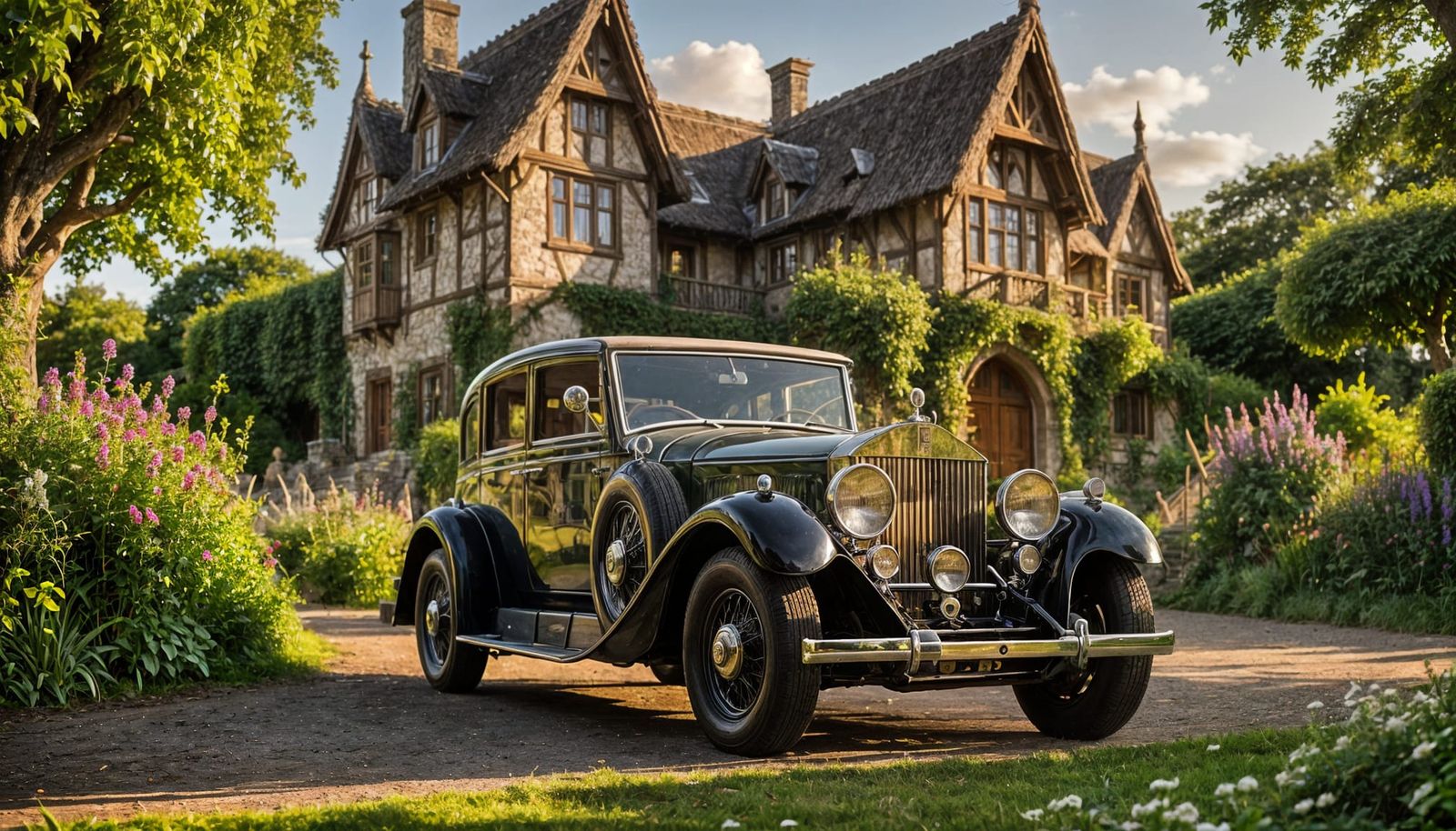 Luxurious 1925 Rolls Royce in Whimsical Elven Setting