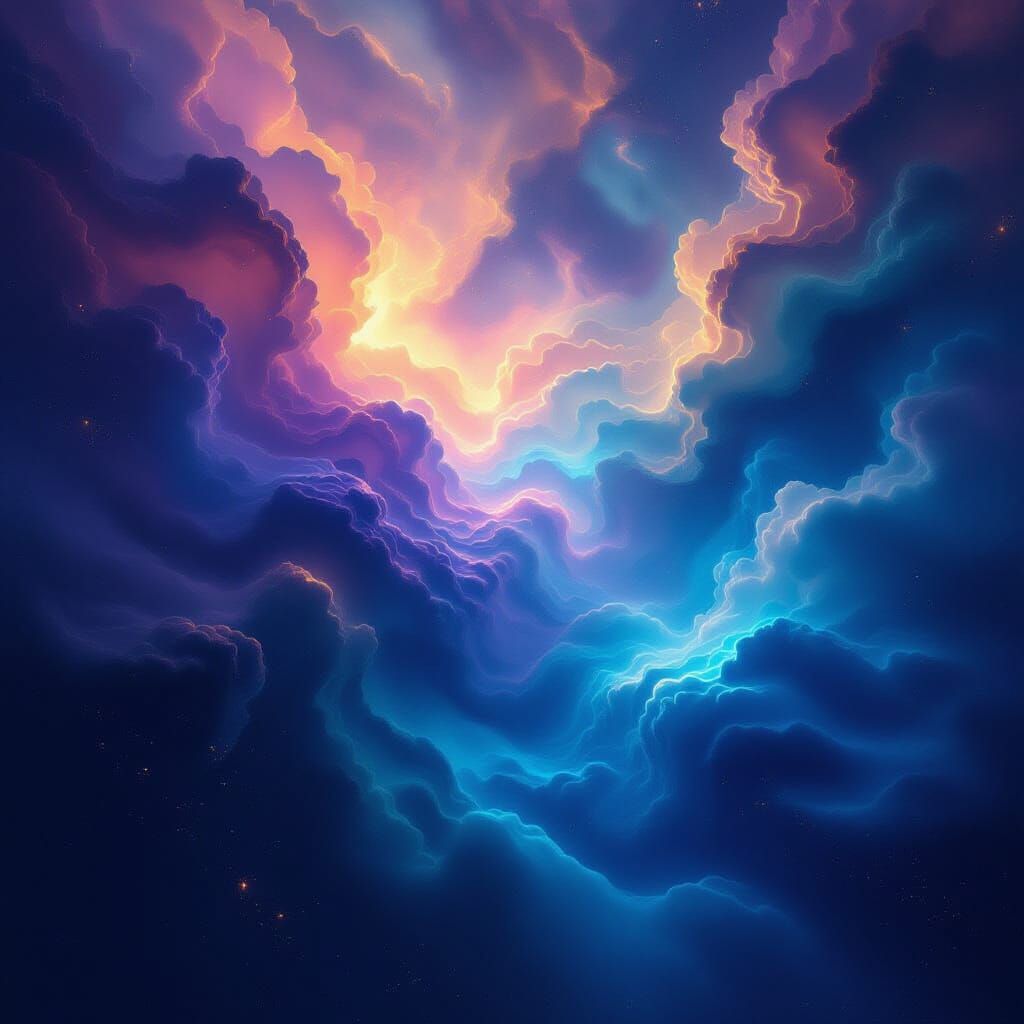 Cosmic Aurora Nebula: Ethereal Dark Fantasy Art