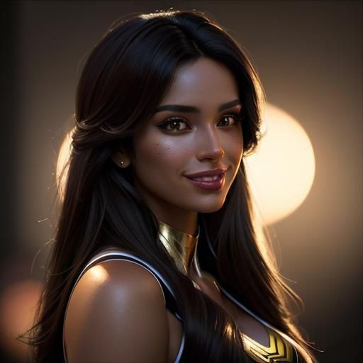 Latina Woman at Party in Comic Book Style