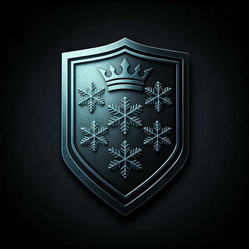 Futuristic Frostbite Guard Emblem in Industrial Precision St...