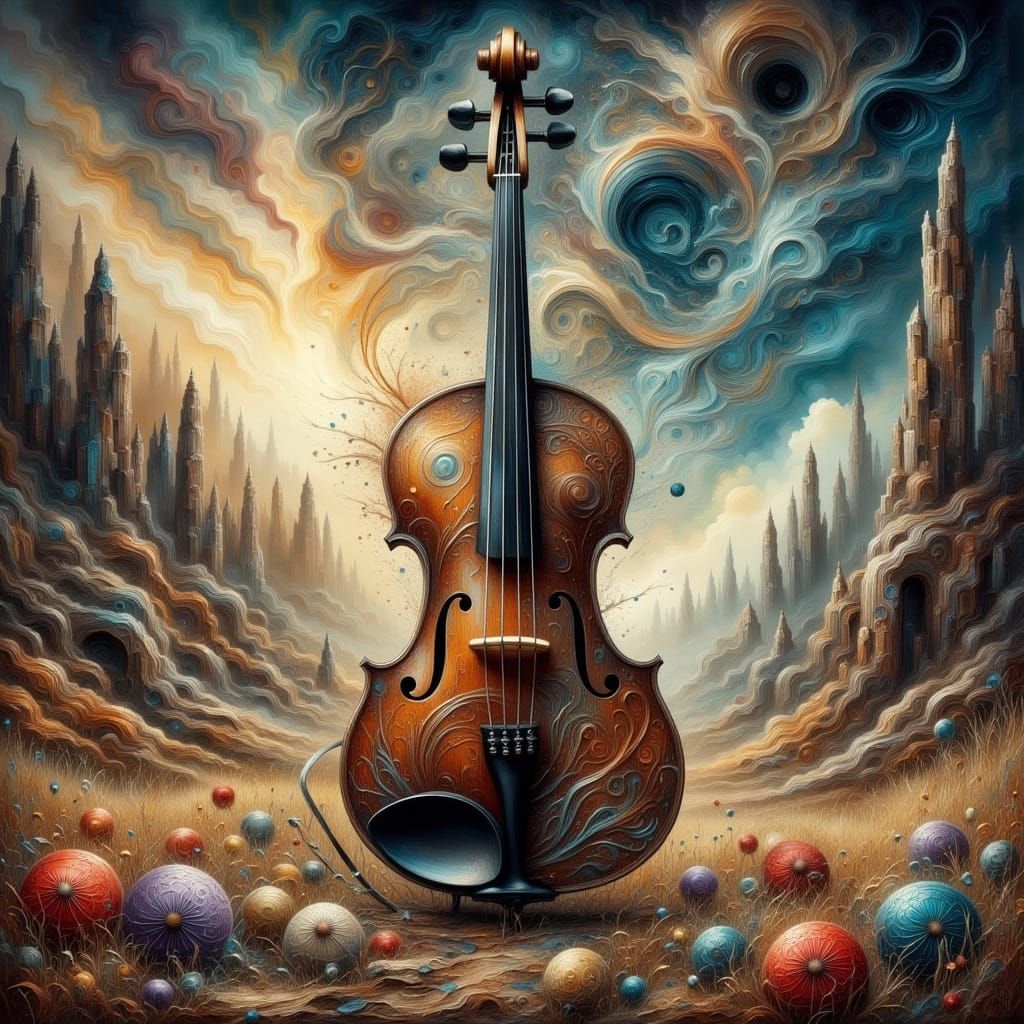 Deserted Valley of the Violin as Antique Watercolor