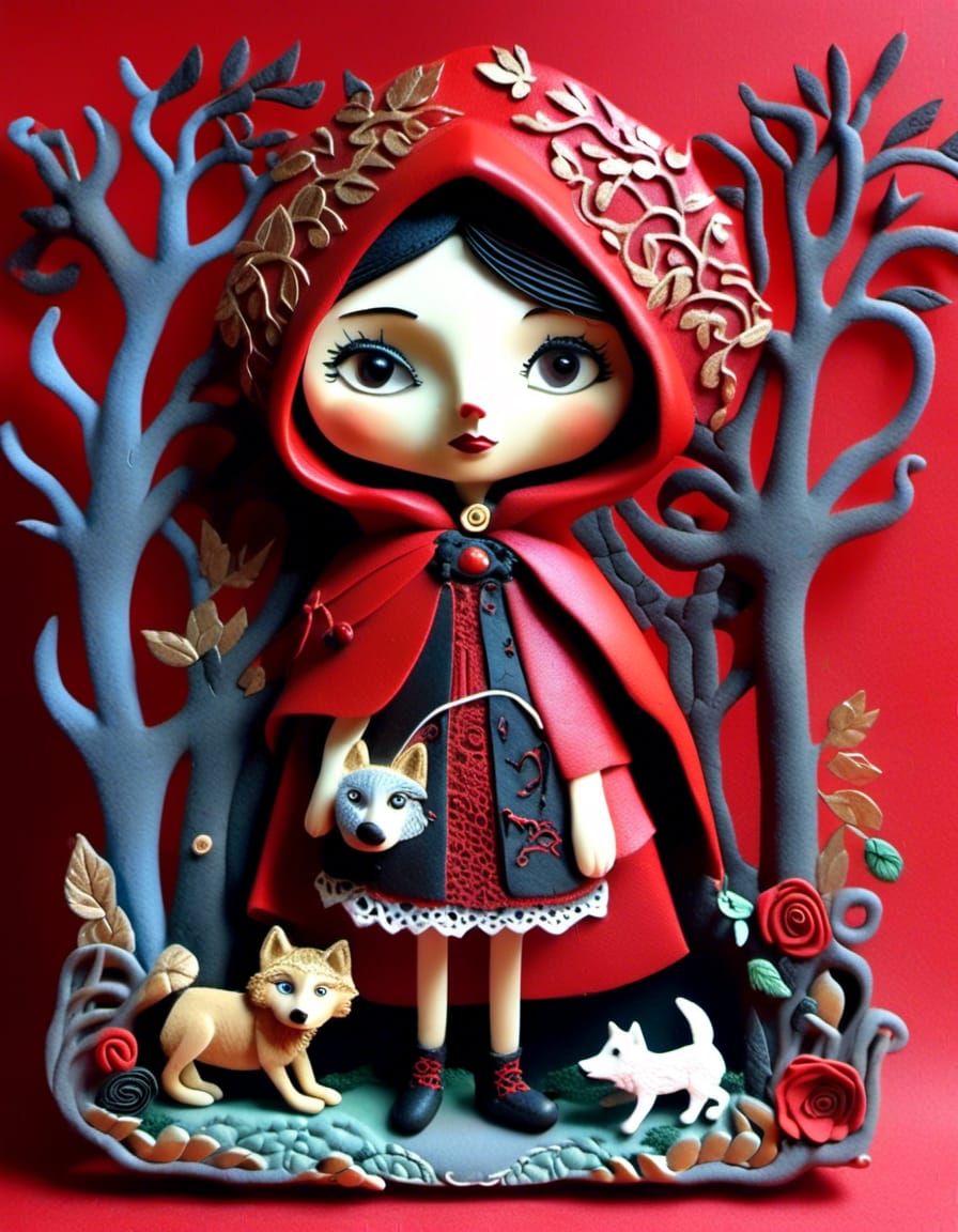Little Red Riding Hood Relief Sculpture
