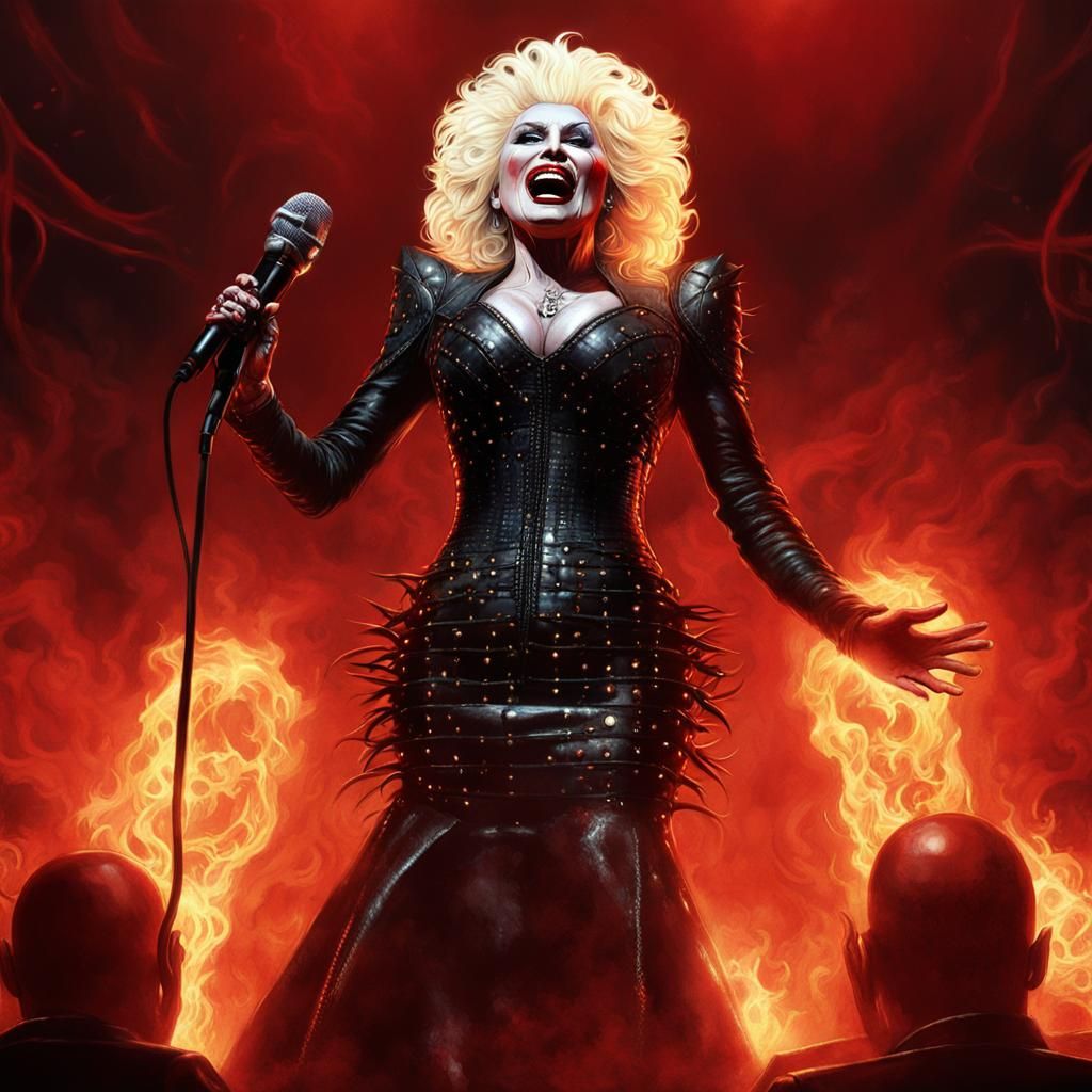 Leather-clad Demon Singer: Dark Fantasy Concept Art
