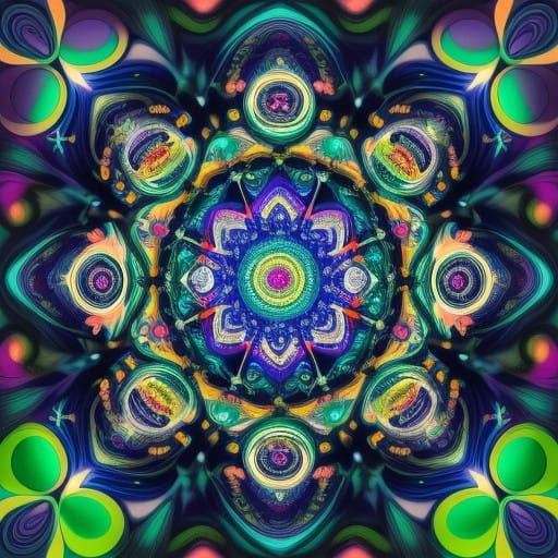 Psychedelic Festival in Vibrant Electric Colors