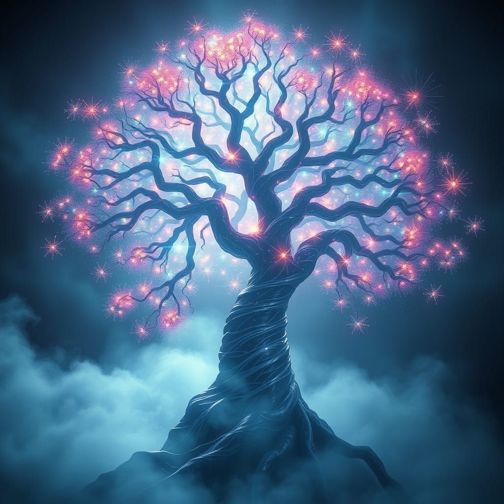 Ethereal Tree of Souls in Iridescent Splendor