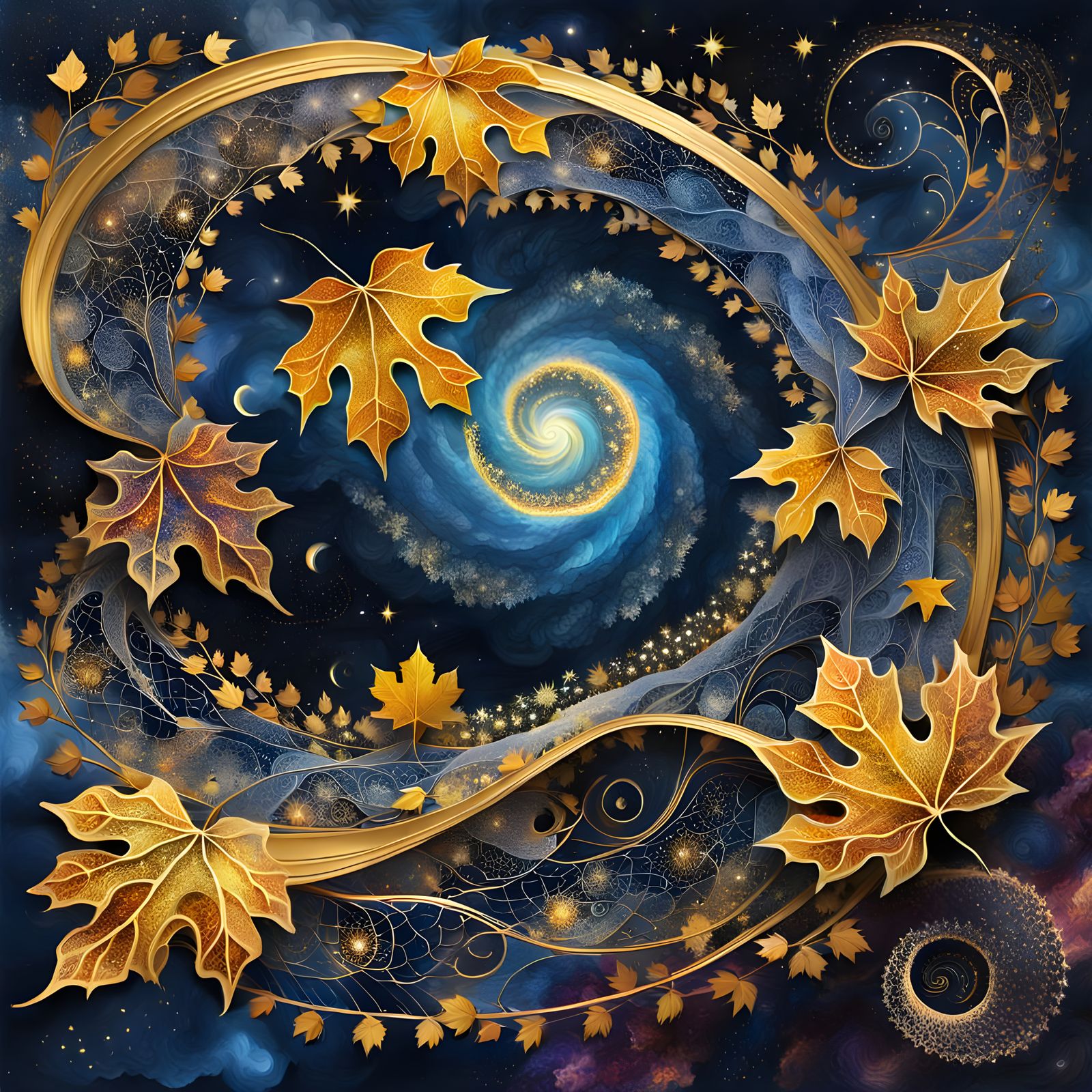 Autumnal Collage in Hyperrealist Style