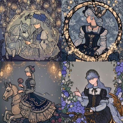 Gothic Vintage Elegance on a Carousel Horse