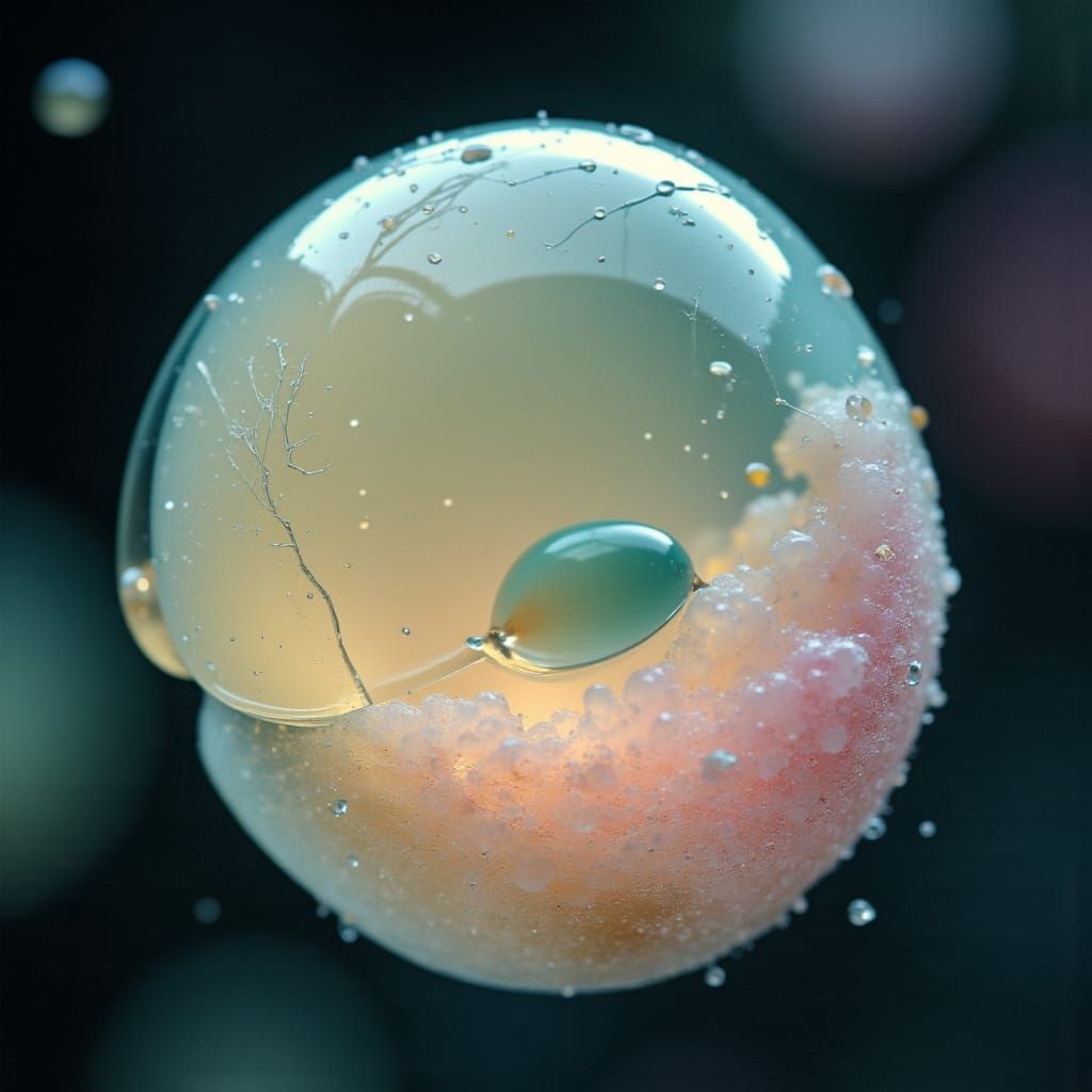 Microscopic Human Egg Cell: Scientific Illustration