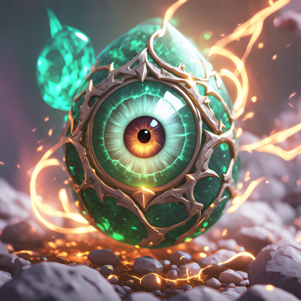 Emerald Eye: 3D Anime Art in Genshin Impact Style