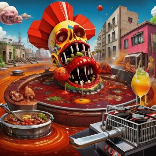 Surreal Cubist Dreamscape of Anthropomorphic Organs