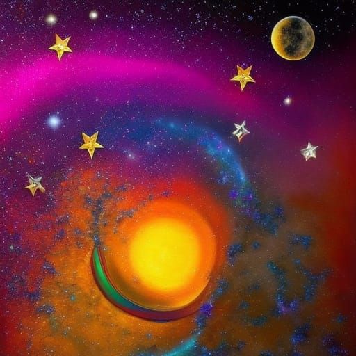 Astral Aurora Seascape in a Cyberpunk Style