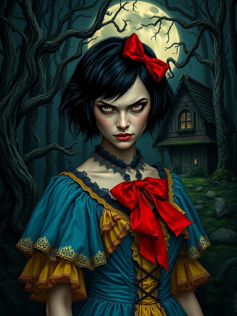 Ethereal Goddess in a Whimsical Cottage Setting