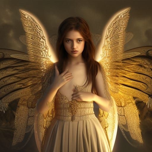 Glowing Angel in Epic Cinematic Digital Painting