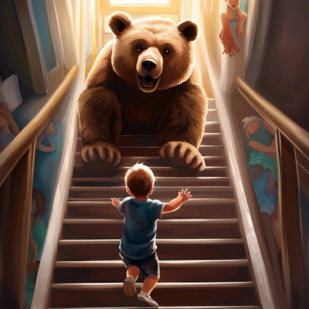 Toddler’s first climb up the stairs