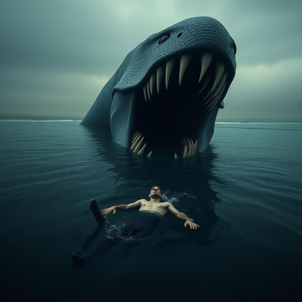 Terrifying Sea Serpent Emerges from Murky Depths