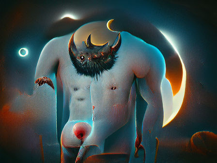 Moon Demon Digital Illustration in 8k Resolution