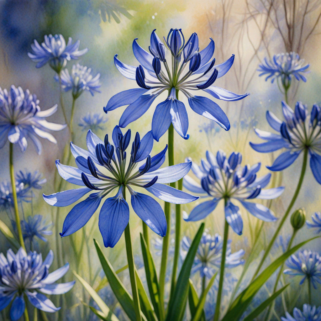 Soft Focus Floral Masterpiece in Watercolor Impressionist St...