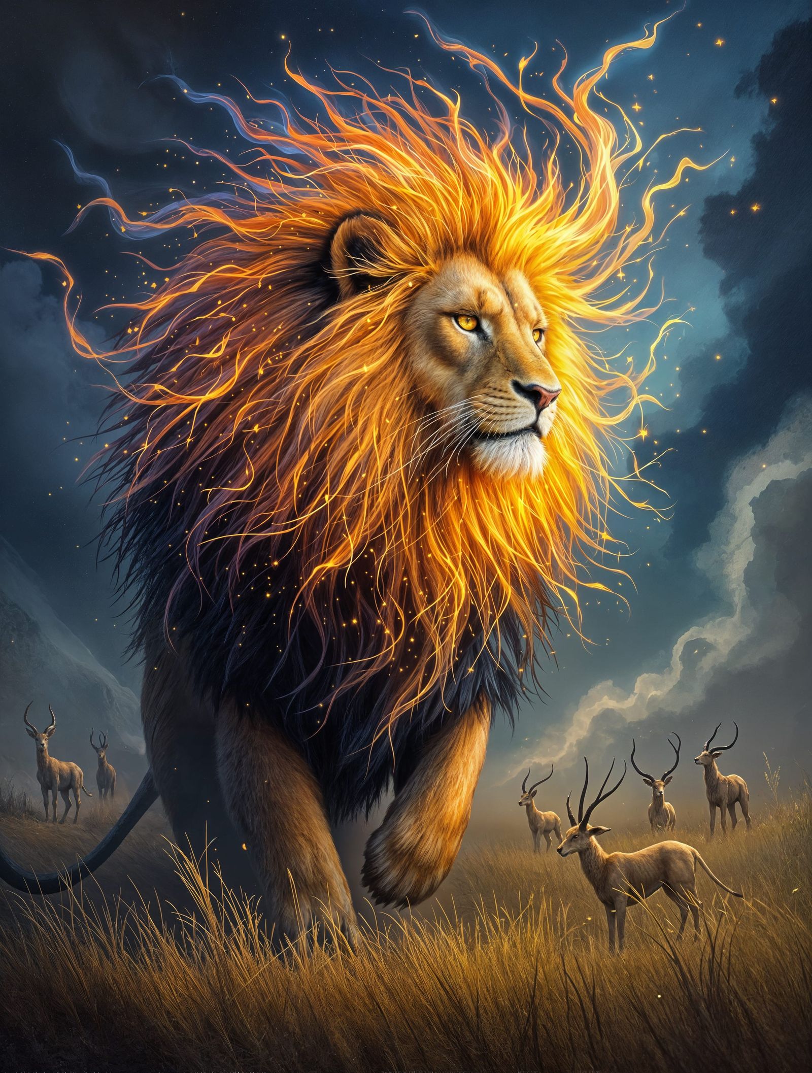 Lion of Radiant Flames: Protector of the Golden Plains