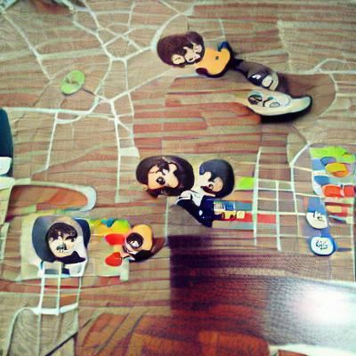 Minimalist Beatles Band Portrait