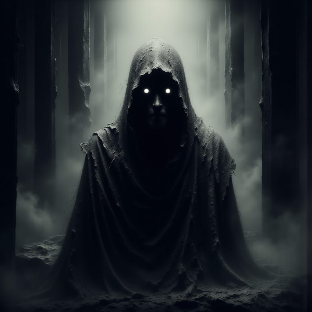 Ethereal Dark Fantasy Creature Emerges into Shadowy Realm