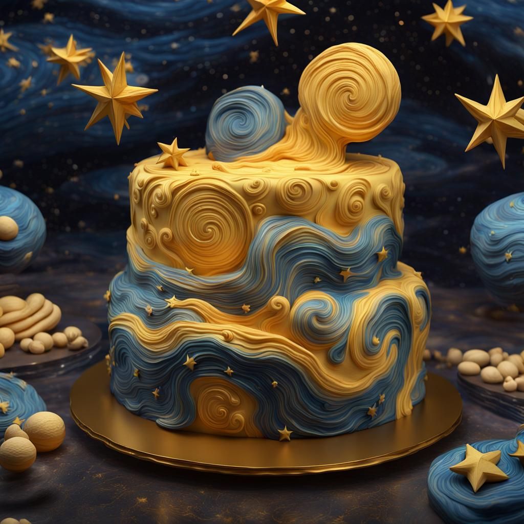 Starry Night Cake: An Edible Van Gogh Masterpiece