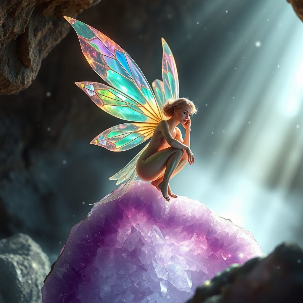 Crystal Fairy in Shimmering Cavern