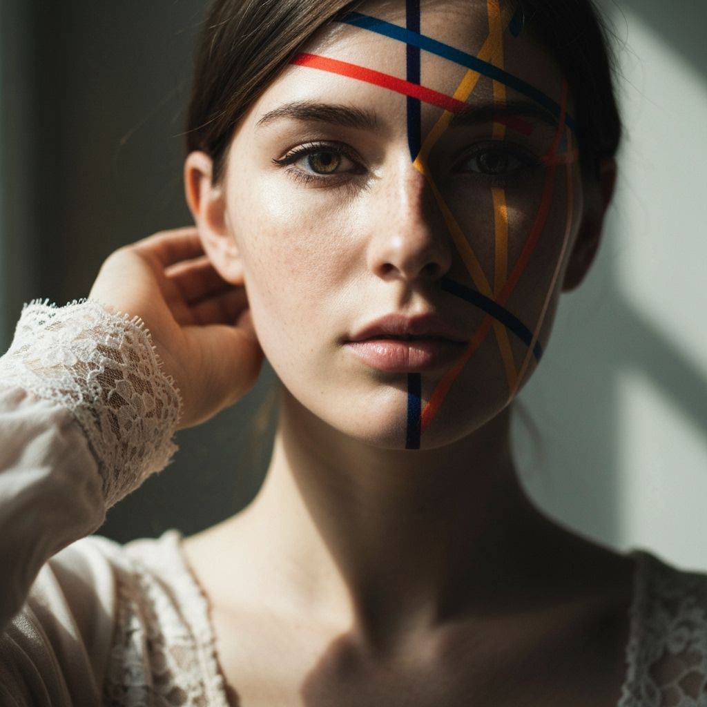 Geometric Portrait in Abstract Art Style