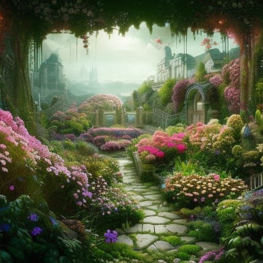 Secret Flower Garden: Digital Matte Painting