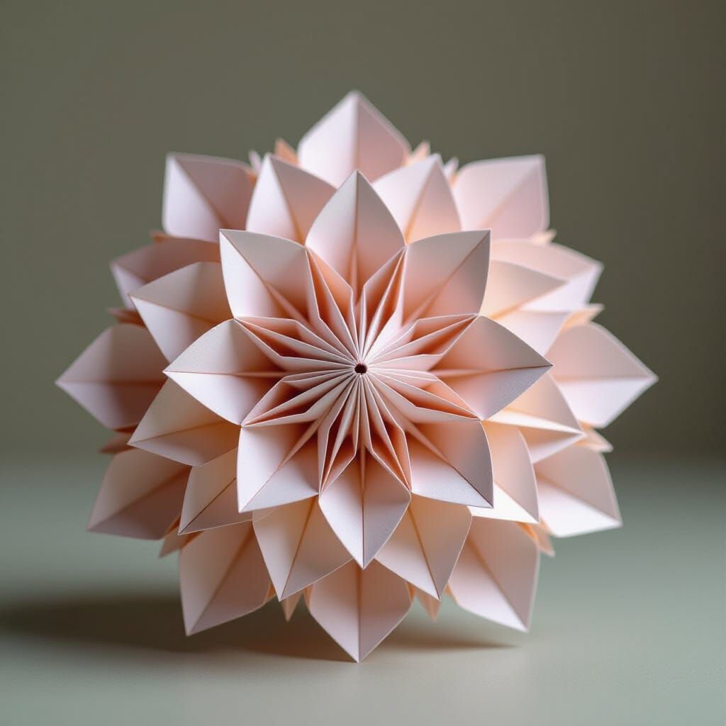 Intricate Origami Papercraft Sculpture in 8K Resolution