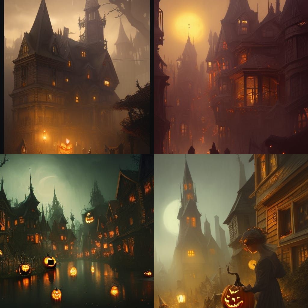 Halloween Village: Dark Fantasy Concept Art