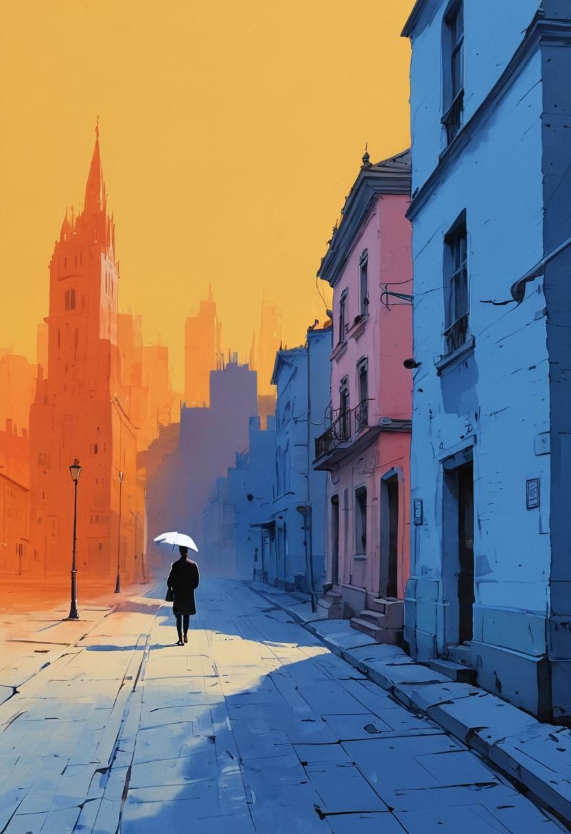 Expressive City Street Painting in Benoit Guillaume Style