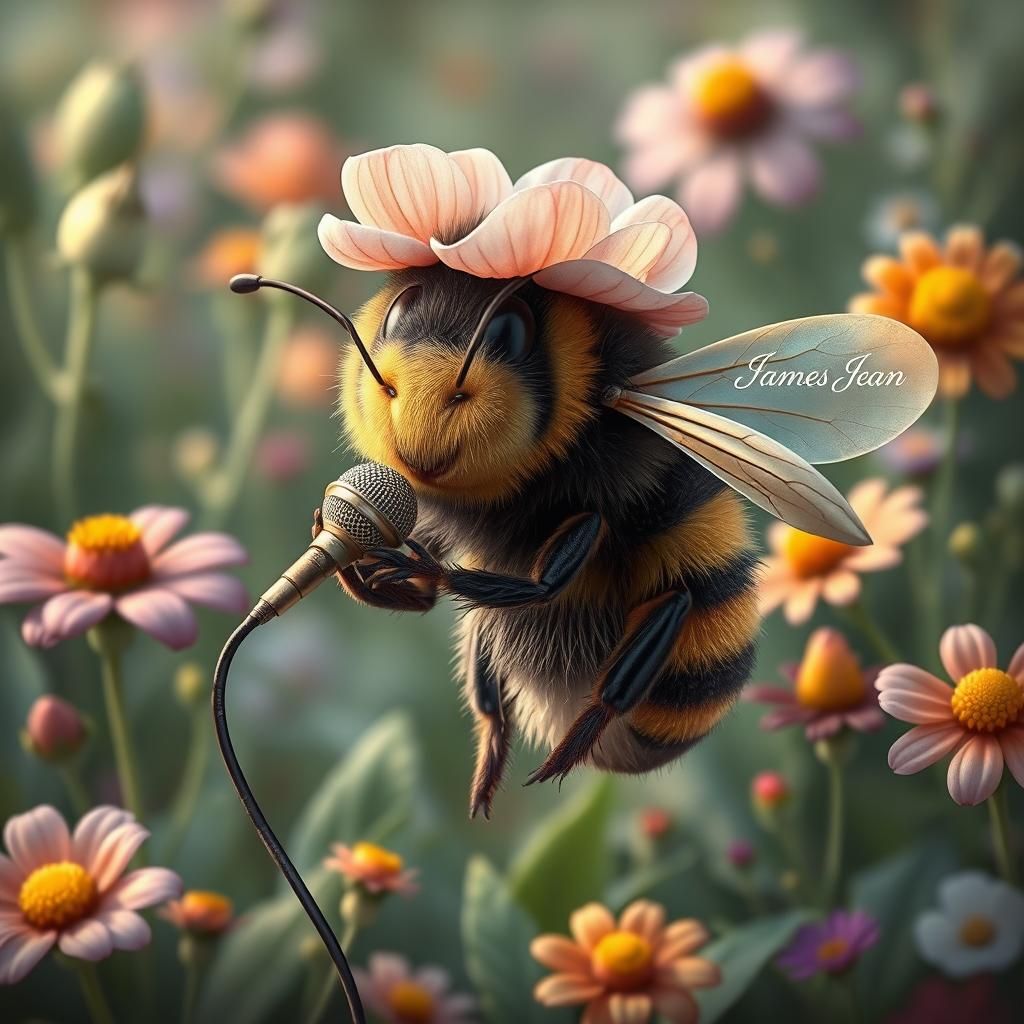 Bumblebee Singer in Dreamy Digital Art Style