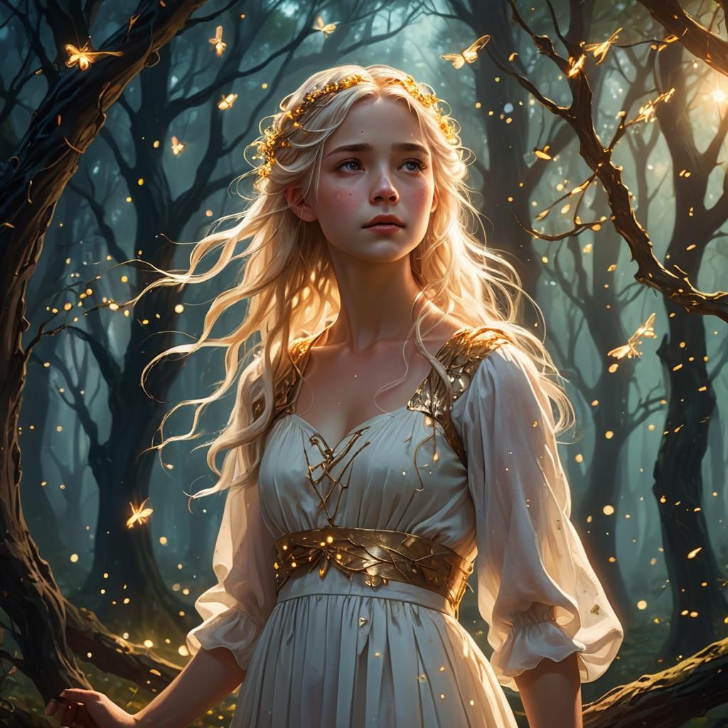 Mystical Forest Girl in Fantasy Concept Art