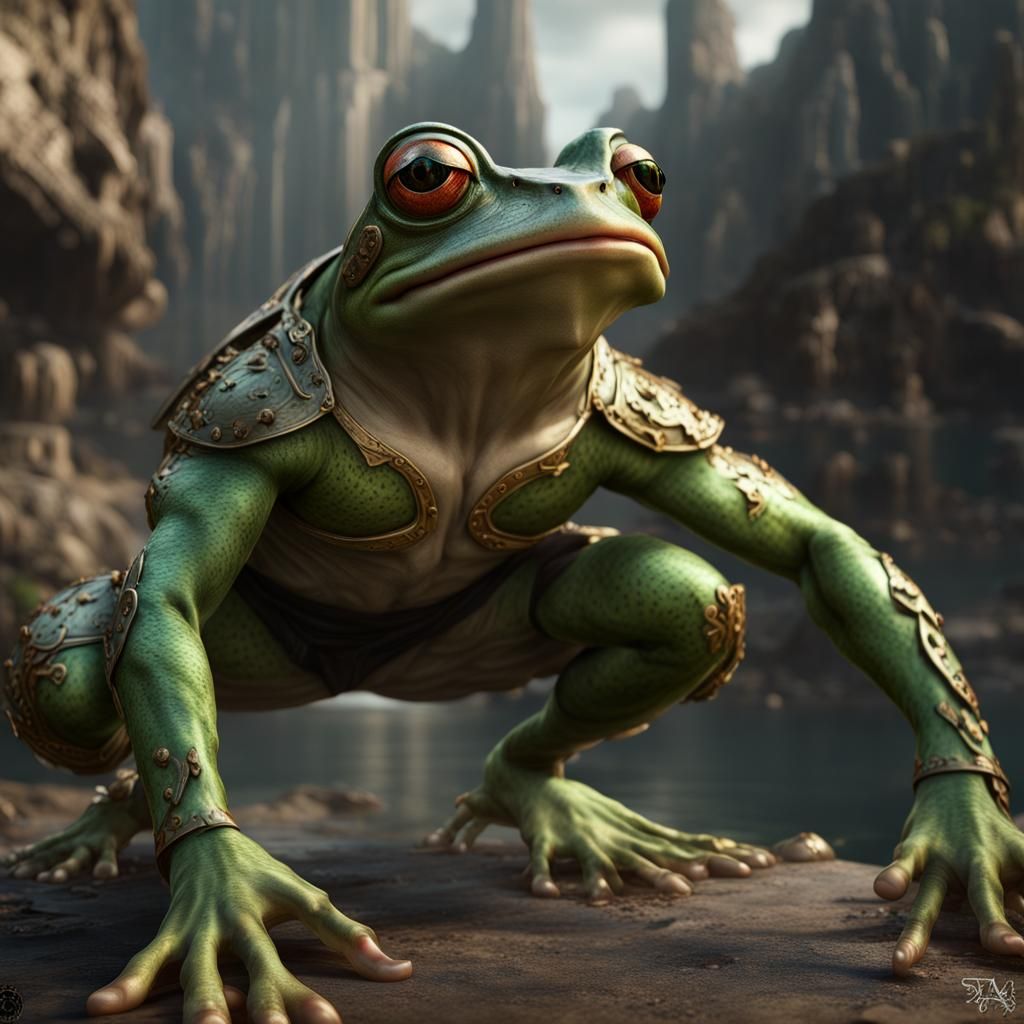 Frog Warrior: Tom Sturridge as a Hyperrealistic Amphibian