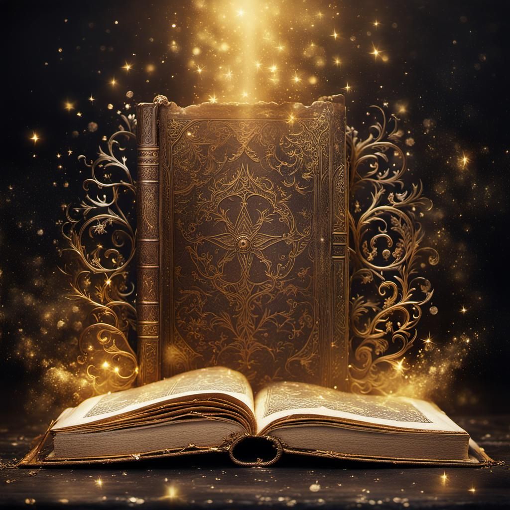 Ethereal Fantasy Book with Golden Light