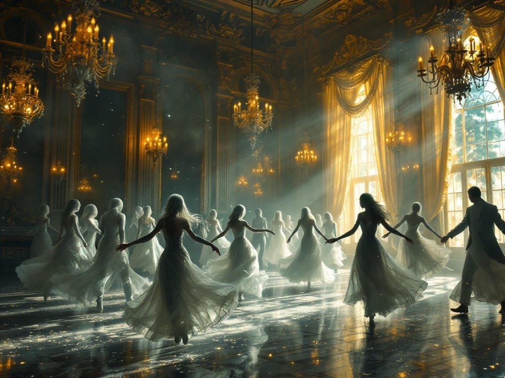 Ethereal Waltz in Baroque Ballroom